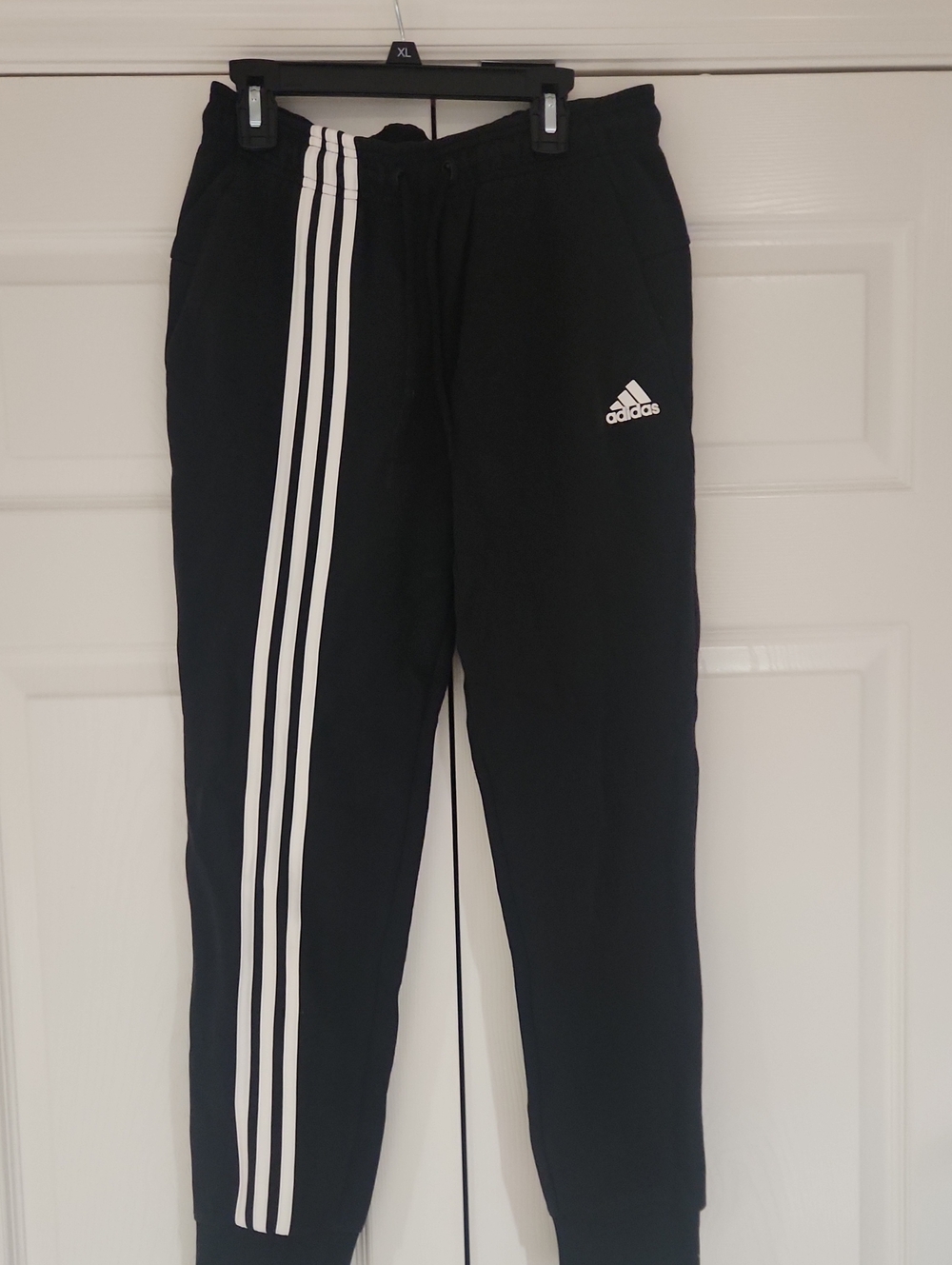 adidas Black Joggers with White 3-Stripes